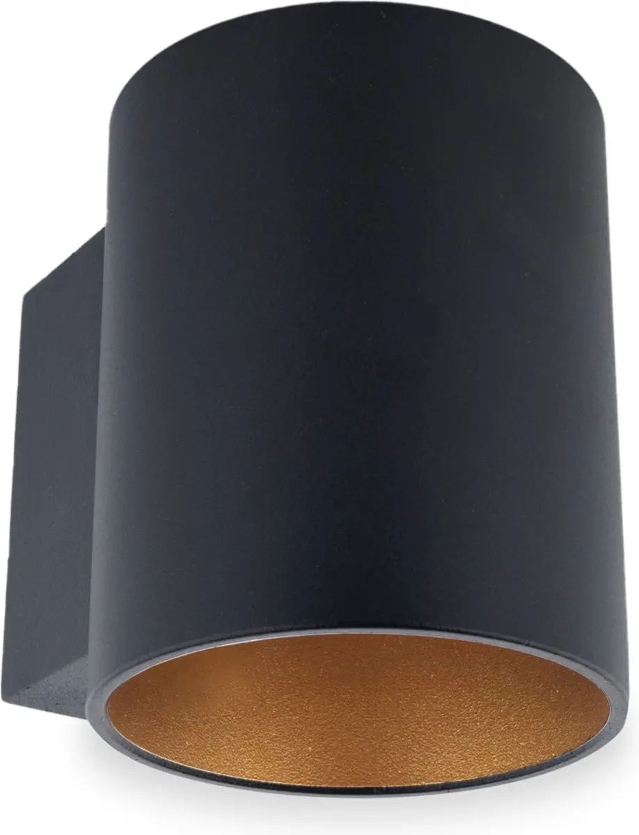Groenovatie Wandlamp Rond Mat Zwart & Goud - G9 Fitting - afbeelding 3 van 6
