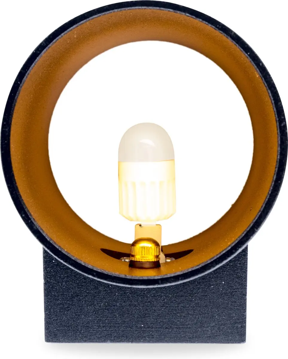Groenovatie Wandlamp Rond Mat Zwart & Goud - G9 Fitting - afbeelding 5 van 6
