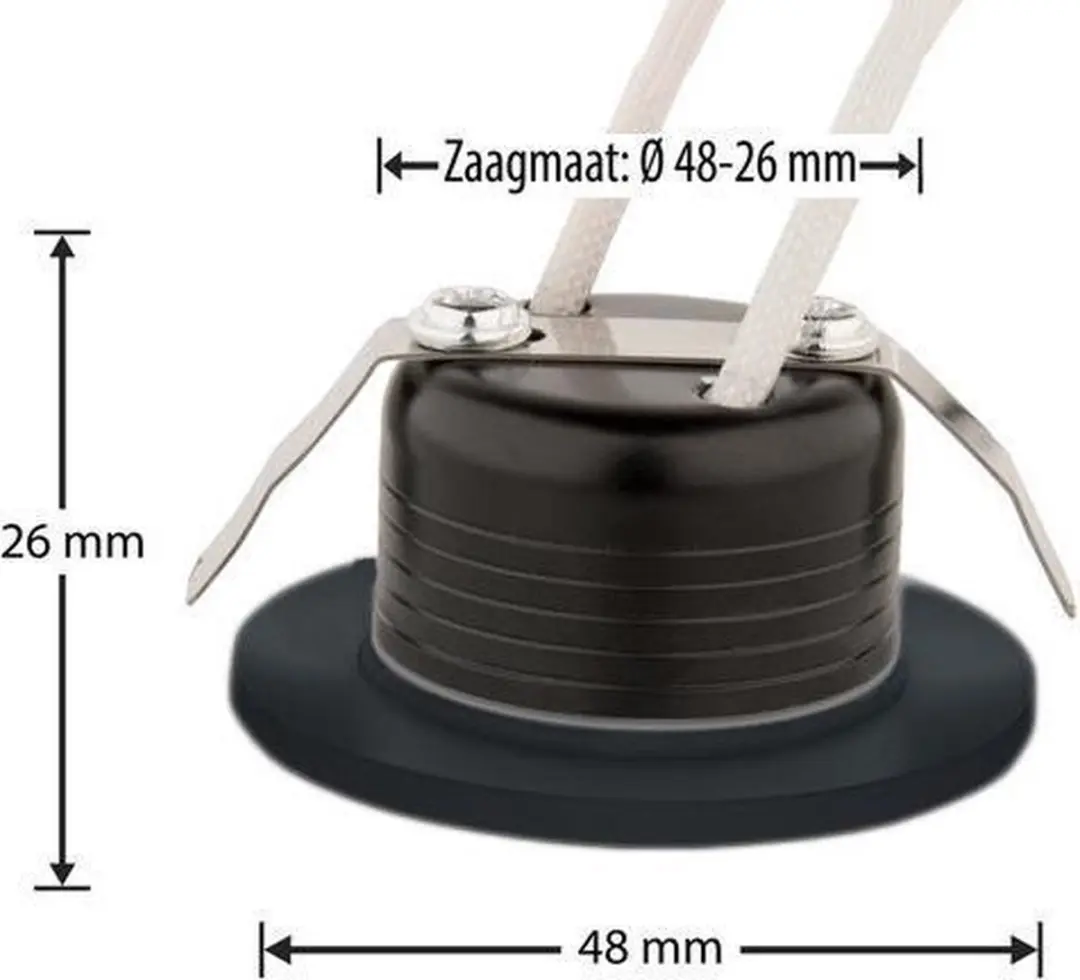 Groenovatie Inbouwspot LED 3W - Zwart - Ø48mm - afbeelding 4 van 4