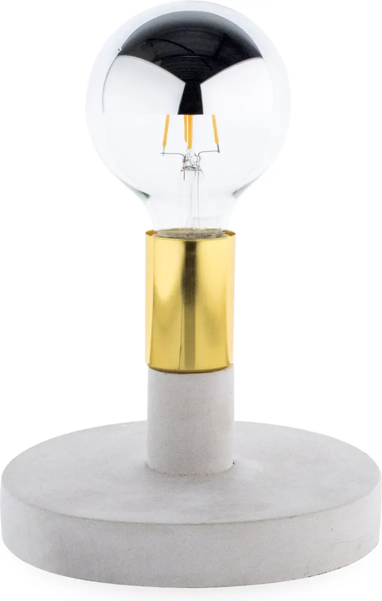 Groenovatie Beton Tafellamp - Grijs/Goud - 1x E27 - Ø18x24cm - afbeelding 3 van 6
