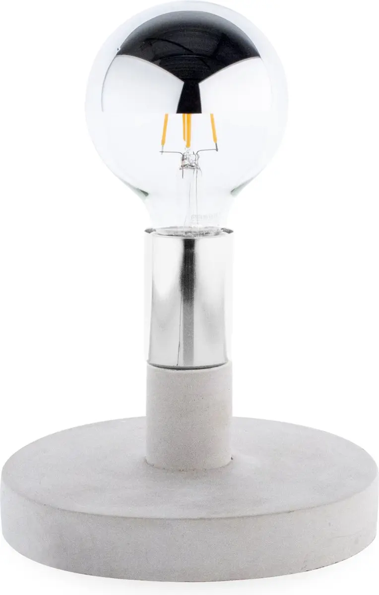 Groenovatie Tafellamp Beton Grijs/Chroom - E27 - Ø18x24cm - afbeelding 3 van 6