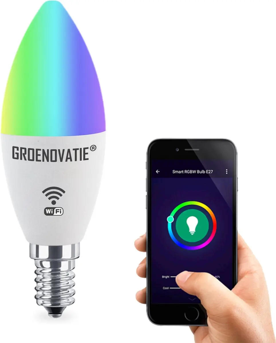Groenovatie Wifi Smart LED Lamp E14 5W RGBW