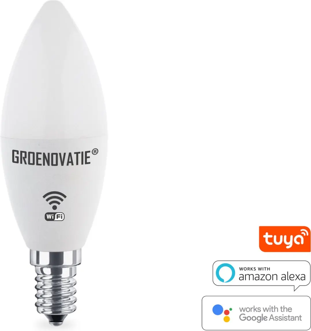 Groenovatie Wifi Smart LED Lamp E14 5W RGBW - Helder - afbeelding 3 van 5