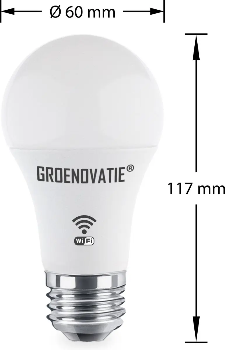 Groenovatie Wifi Smart LED Lamp E27 9W RGBW - afbeelding 4 van 5