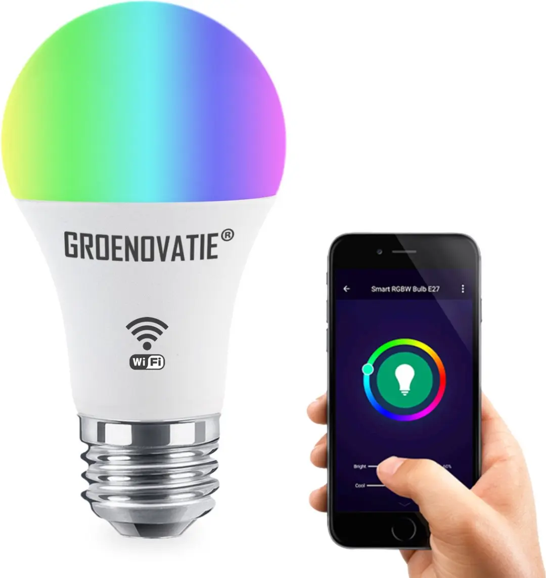 Groenovatie Wifi Smart LED Lamp E27 9W RGBW
