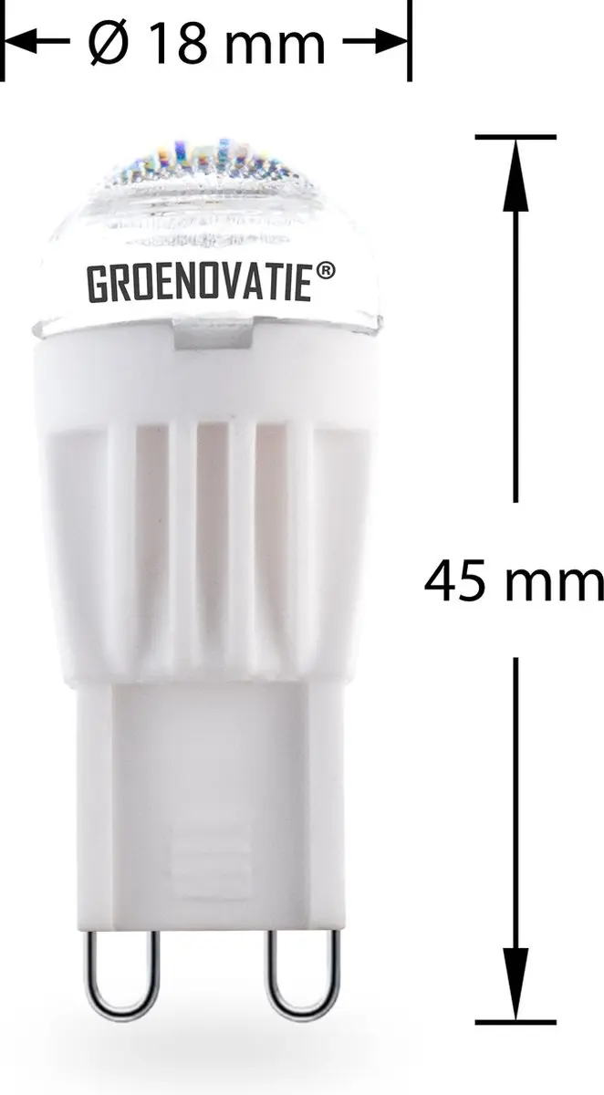 Groenovatie G9 LED Lamp 2W - Keramisch - Warm Wit - Dimbaar - afbeelding 3 van 4