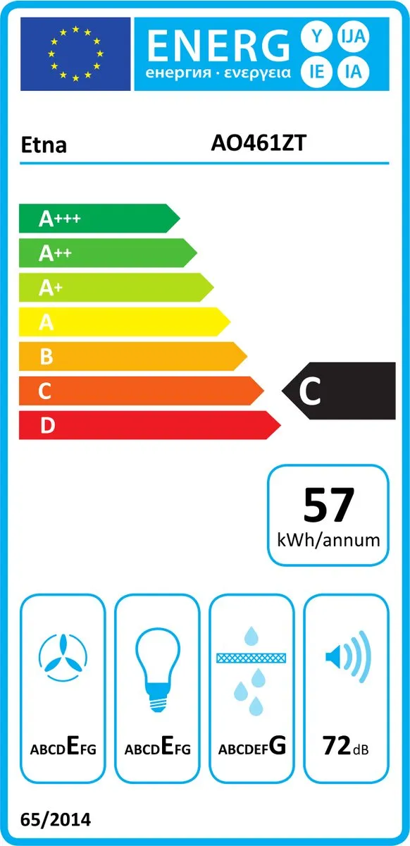 Etna AO461ZT Onderbouw Afzuigkap 60cm - 305m³/u - Zwart