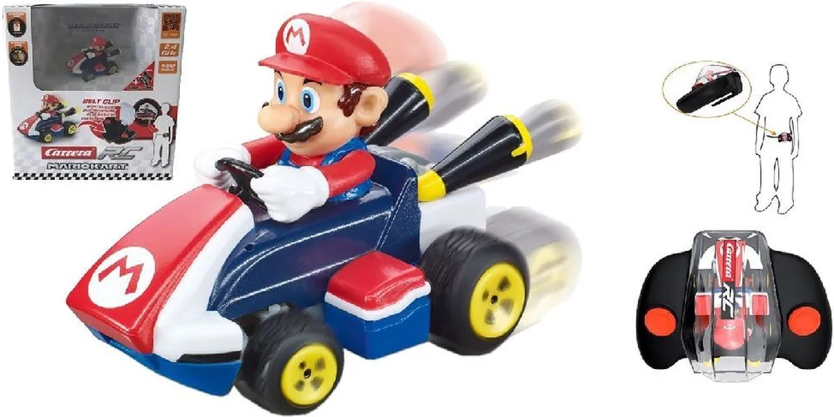 Carrera RC voertuig Auto - RC Mario Kart - Mini RC - Mario - Auto 2,4GHz RC Model Kant en Klaar - Carrera Bestuurbare Auto