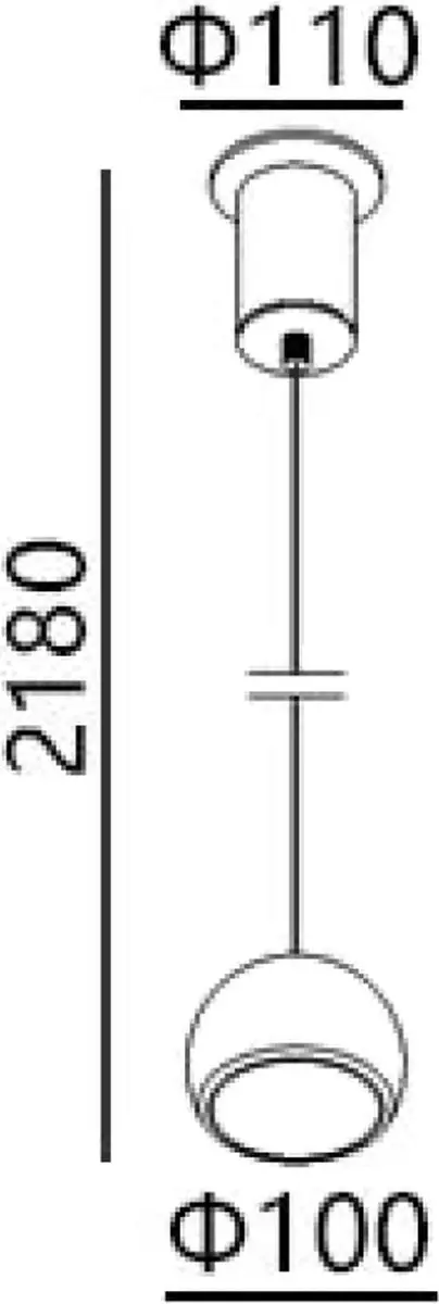 Artdelight Hanglamp Miami Ø10cm - Warm wit 2700K - Wit