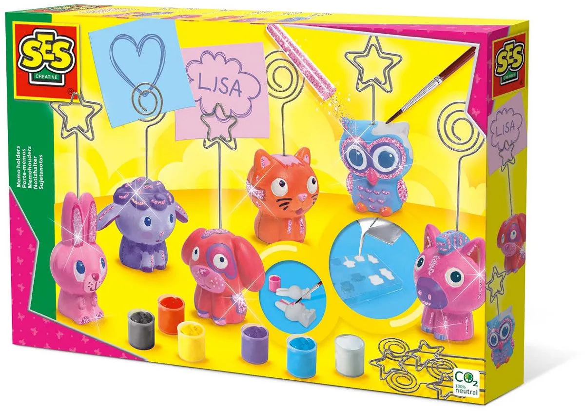 SES Creative Hobby Pink Memohouders Gieten & Schilderen