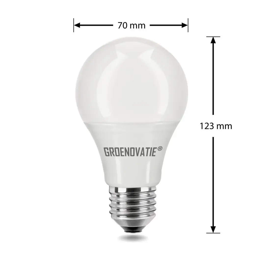 Groenovatie LED Lamp E27 9W Warm Wit - 123x70mm