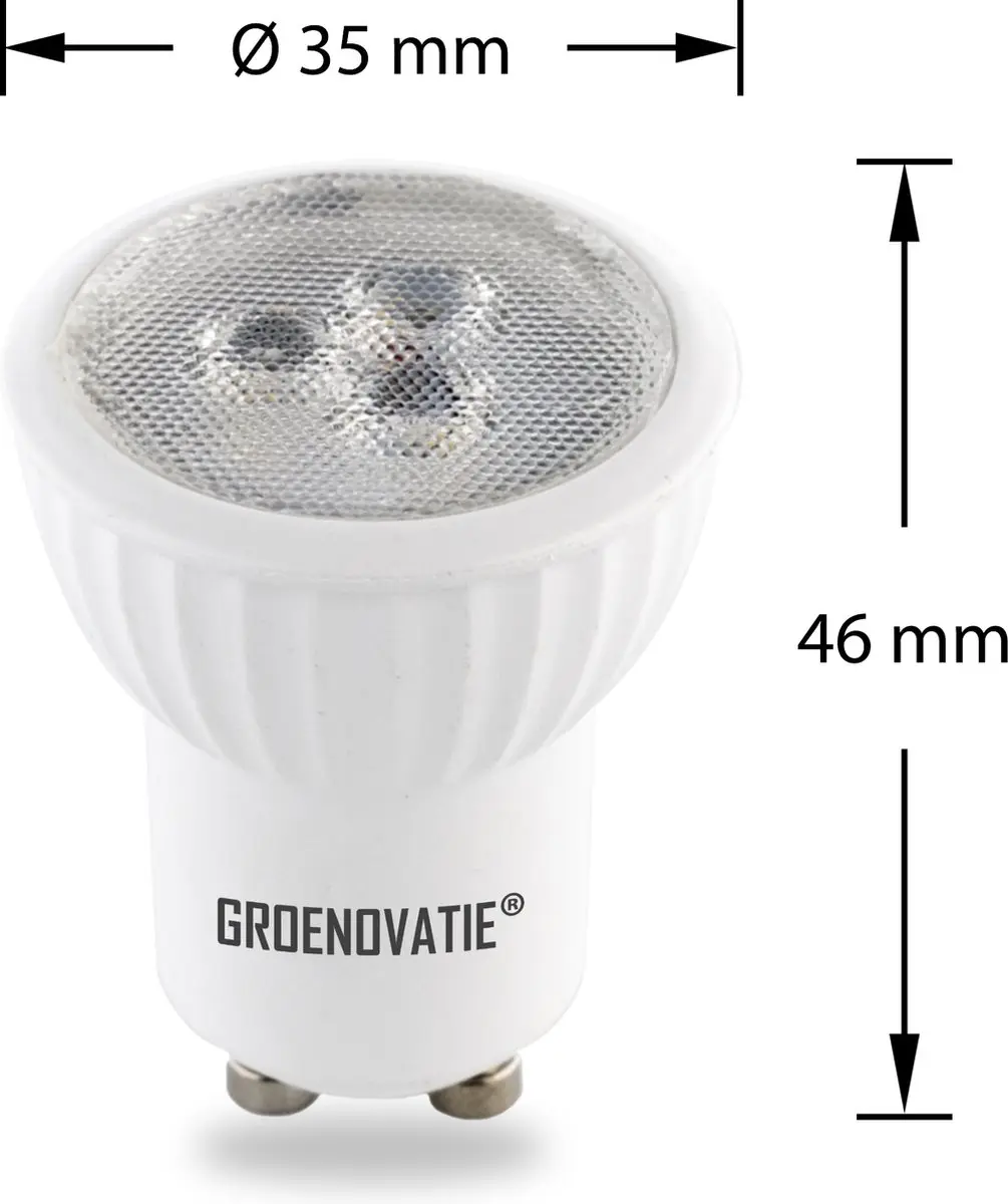 Groenovatie LED Spot GU10 3W - Warm Wit - Dimbaar - afbeelding 3 van 4