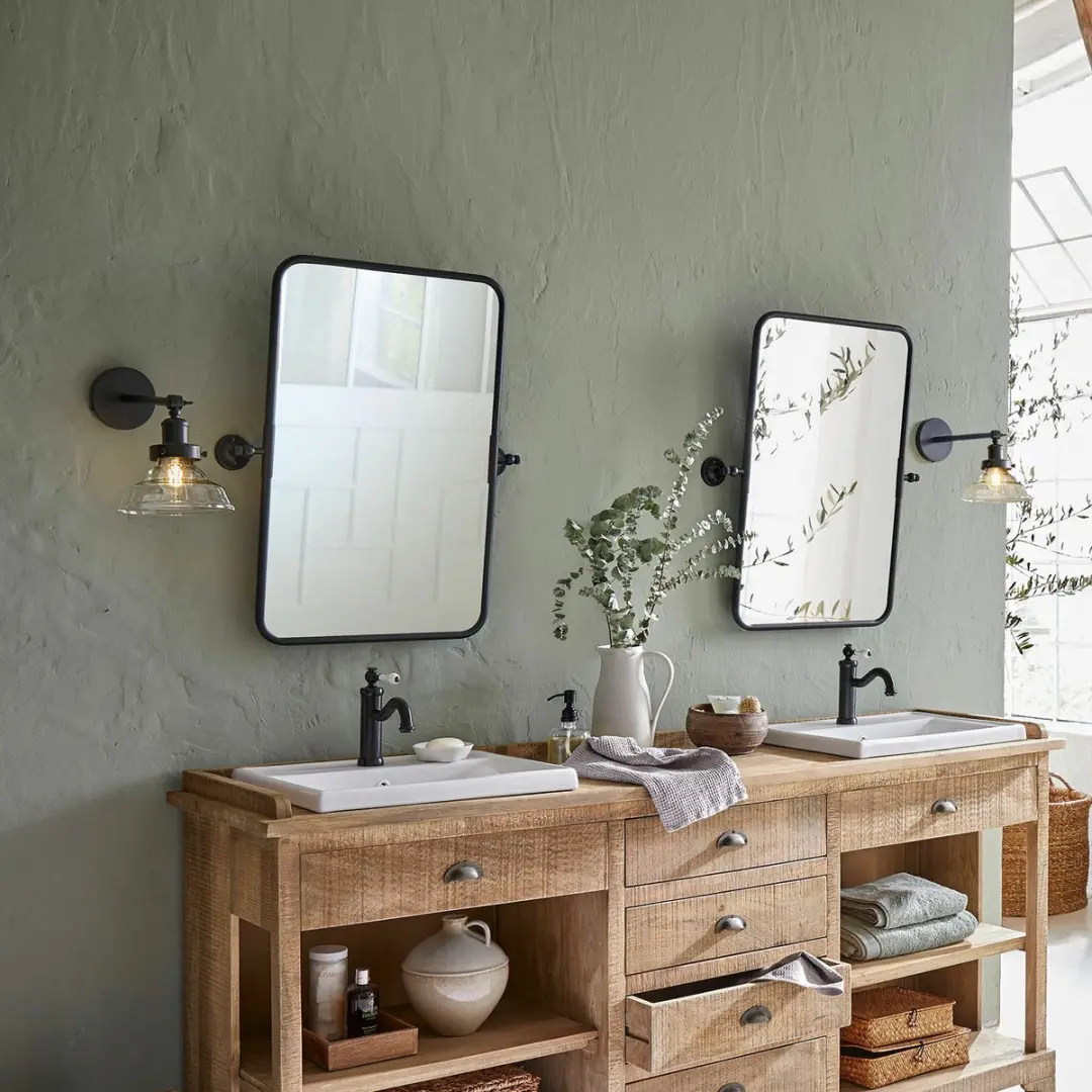 Loberon Wandlamp Manel - 25W - Ø20cm - Zwart/Heldere Glas