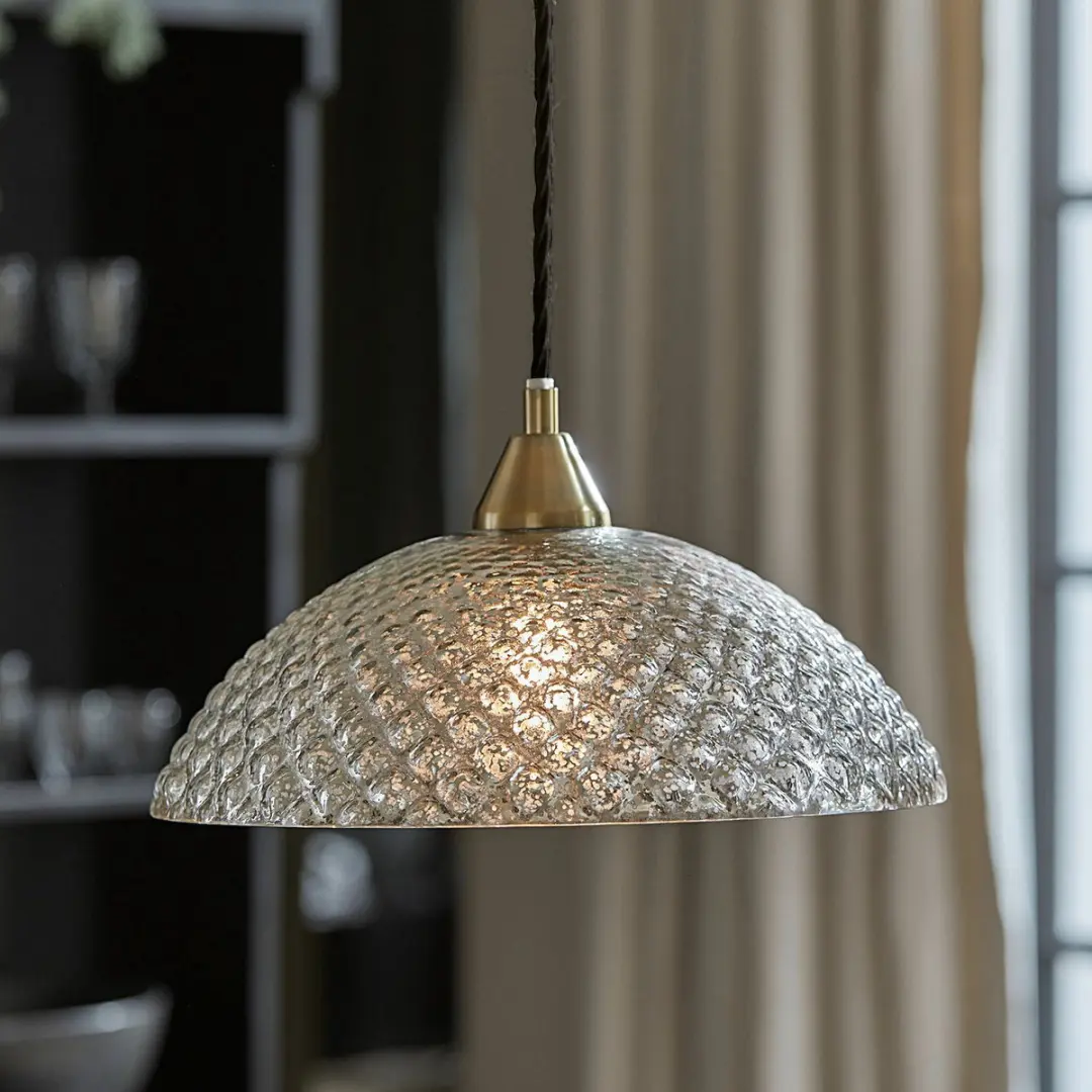 Loberon Hanglamp Lawndale - Ø35cm - Antiekzilver - afbeelding 5 van 5