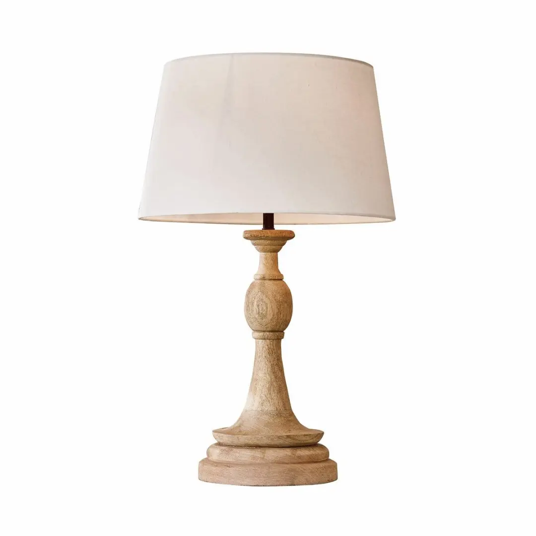 LOBERON Tafellamp Dardilly crème/bruin