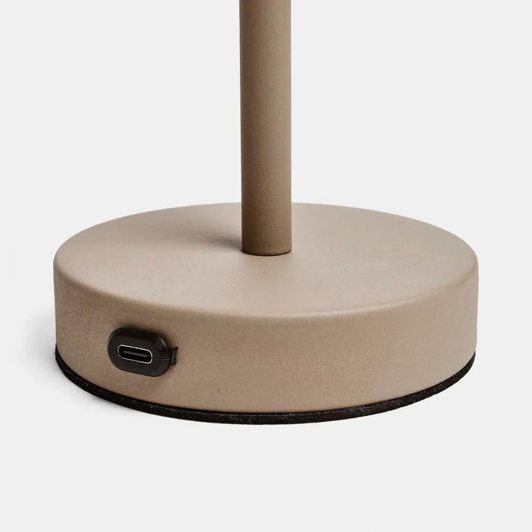 Loberon Ulianne Oplaadbare Tafellamp - 25W - 11cm - Beige