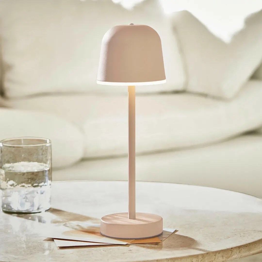 Loberon Ulianne Oplaadbare Tafellamp - 25W - 11cm - Beige