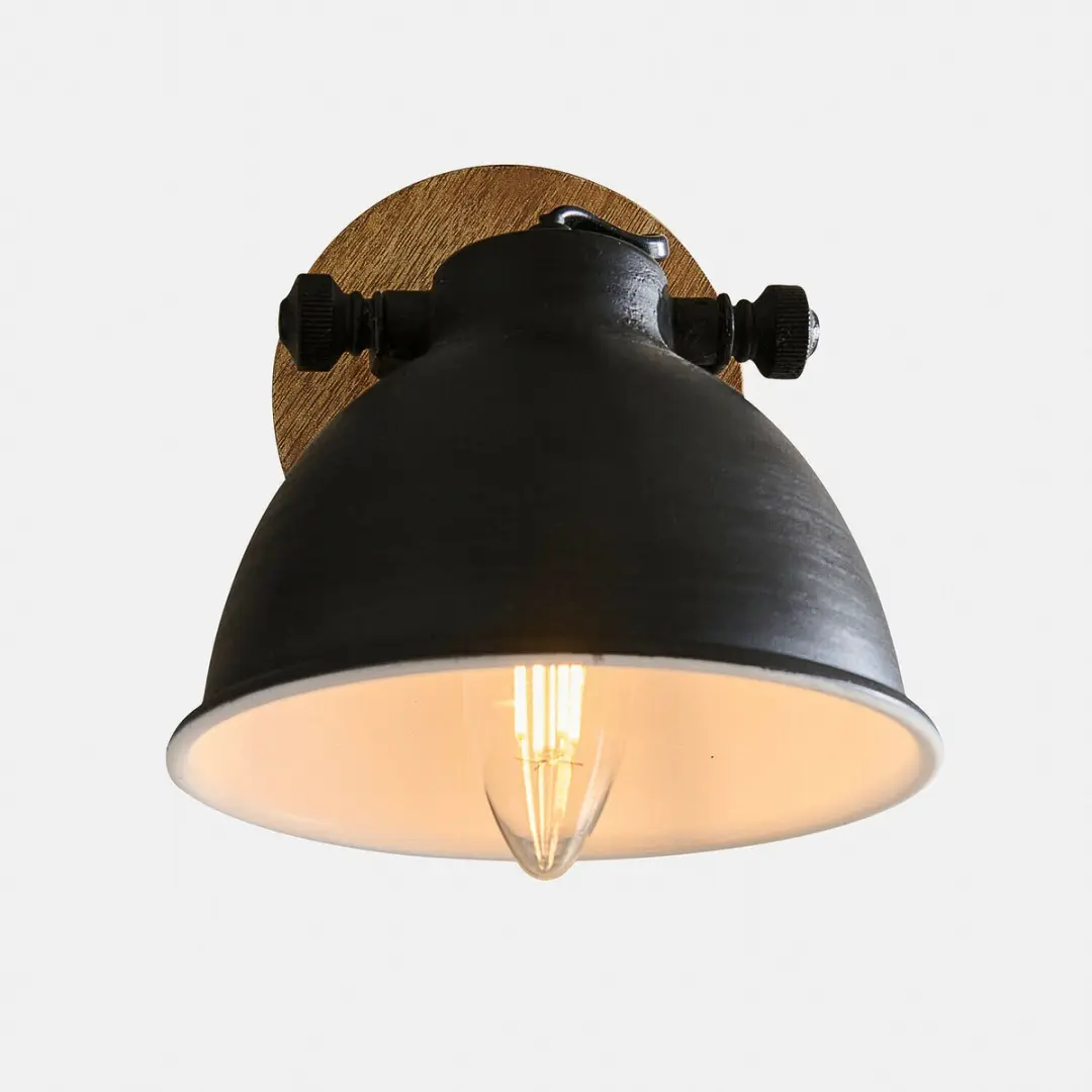 Loberon Ballée Wandlamp - 15cm - Antiekzwart/Bruin