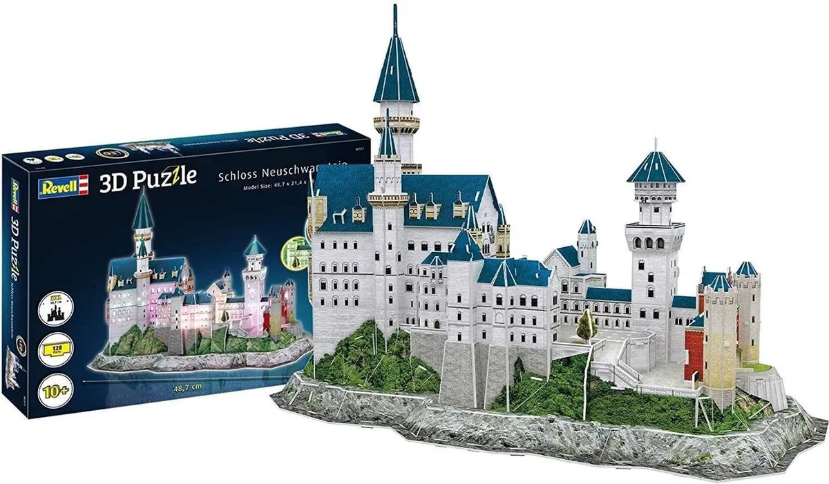 Revell 00151 3D Puzzel Schloss Neuschwanstein - LED Edition - 128 Stuks - Multi - afbeelding 6 van 6