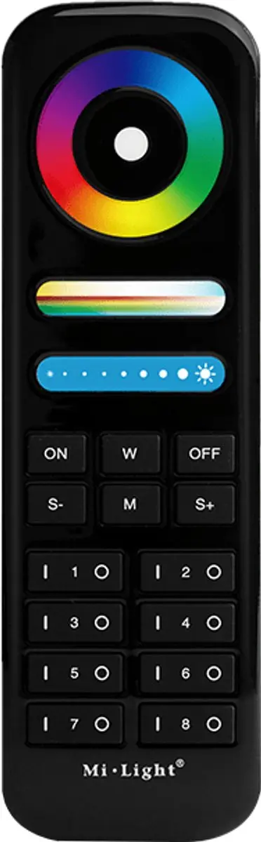 Mi-Light Mi-Boxer FUT089 8-Zone RGB+CCT Afstandsbediening - Zwart