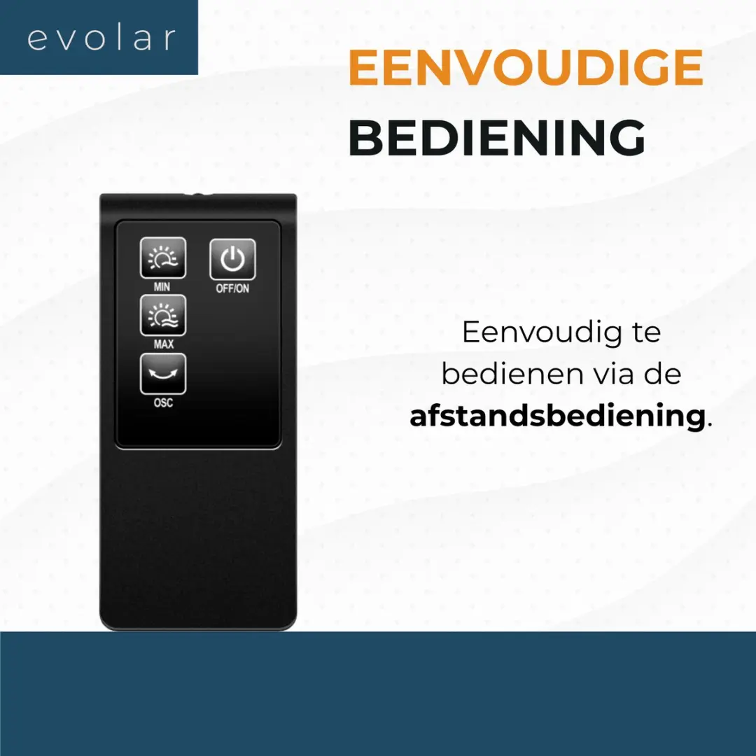 Evolar EVO-WMS2000 Hangende Verwarming 2000W - Zwart - afbeelding 3 van 6