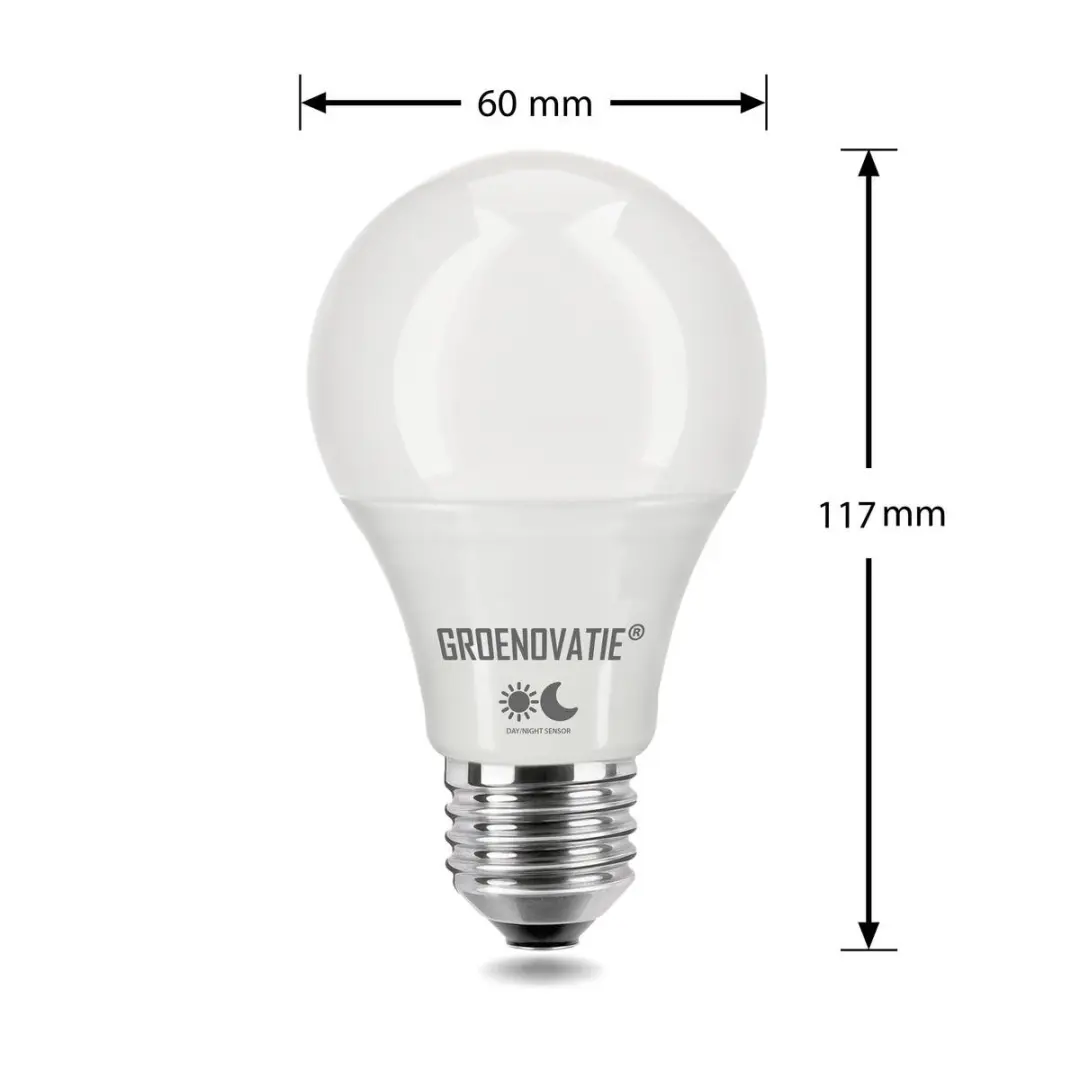 Groenovatie LED Lamp E27 5W - Schemersensor Warm Wit - Mat - afbeelding 3 van 3