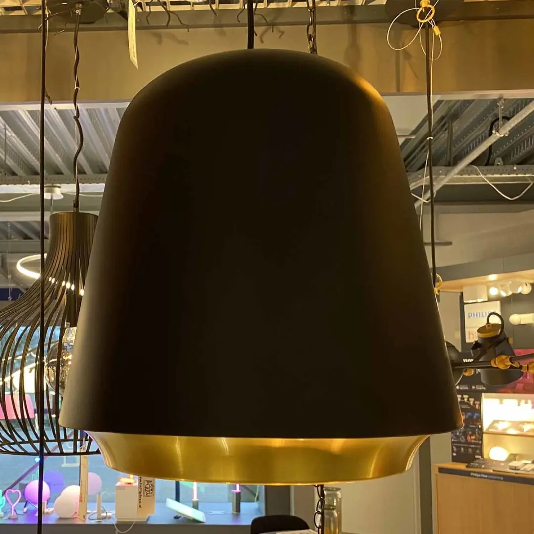 Artdelight Hanglamp Santiago - Zwart/Goud - E27 - 35cm