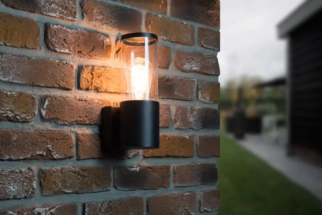 Groenovatie Wandlamp Rond E27 IP44 - 60W - Zwart