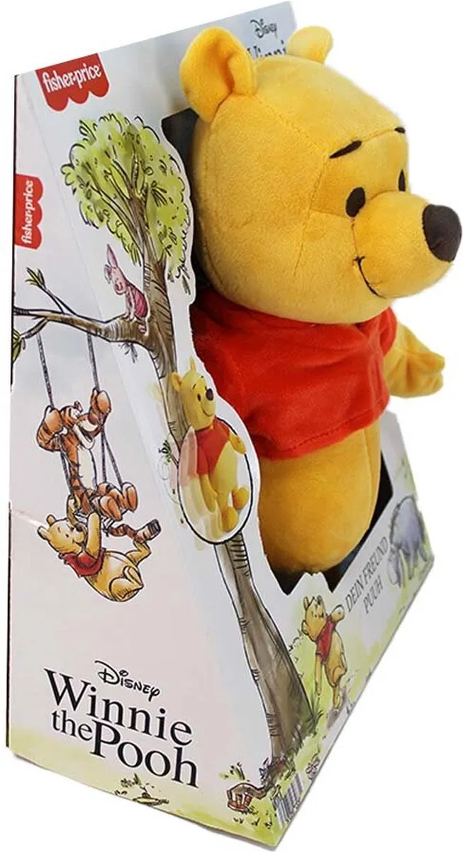 Disney Winnie de Poeh Knuffel Geluid DTHHL46 - 30cm - Geel/Rood
