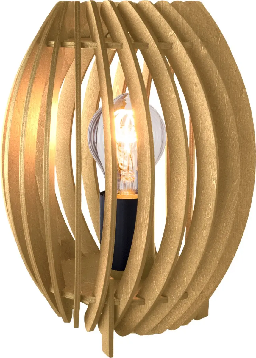 Groenovatie Houten Tafellamp E27 - ⌀215mm - Naturel
