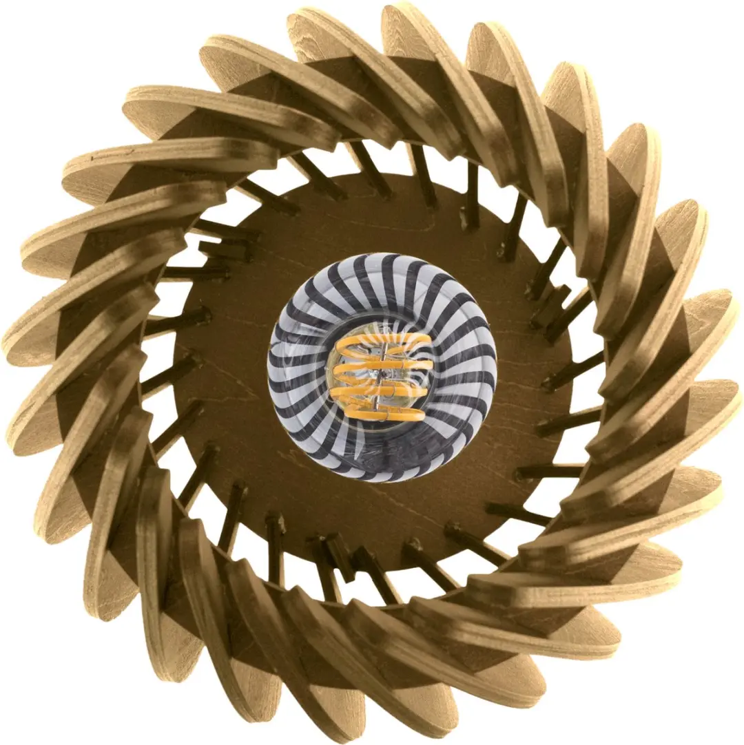 Groenovatie Houten Tafellamp E27 - ⌀215mm - Naturel