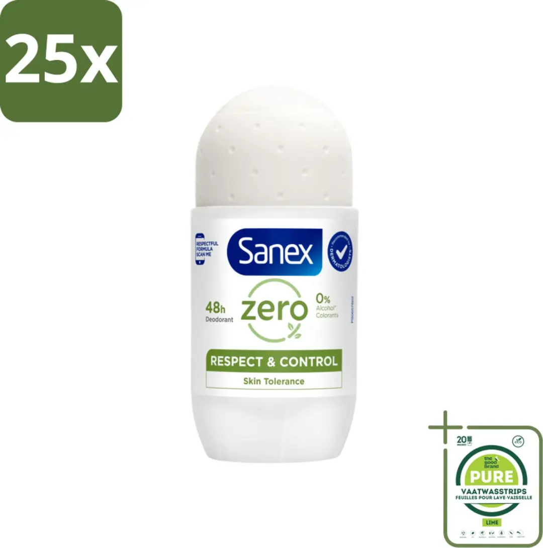 25 x Sanex Deodorant Roller Zero% Normal Skin 50 ml