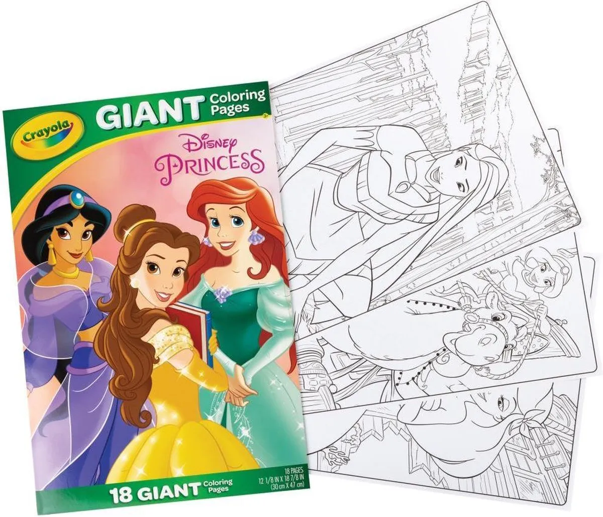 Crayola - Disney Princess - Grote Kleurplaten - 18 stuks