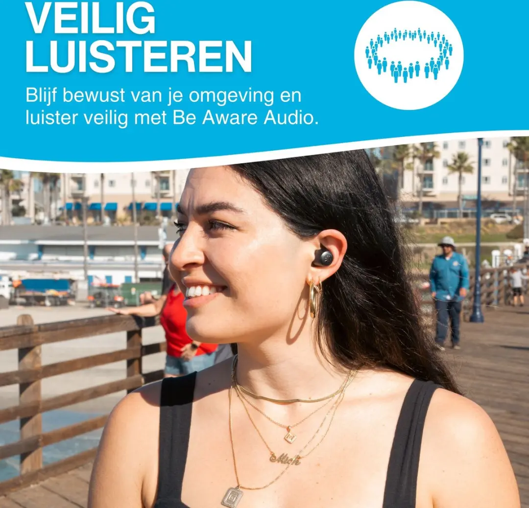JLab JBuds Pop ANC IEUEBJBANCRBLK82 Oordopjes - Noise Cancelling - 42+ uur - Zwart