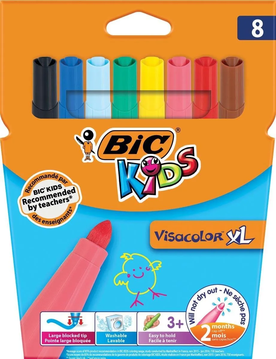 Bic Kids Visacolor XL Ecolutions Kleurstiften - 8 Stuks - afbeelding 6 van 6