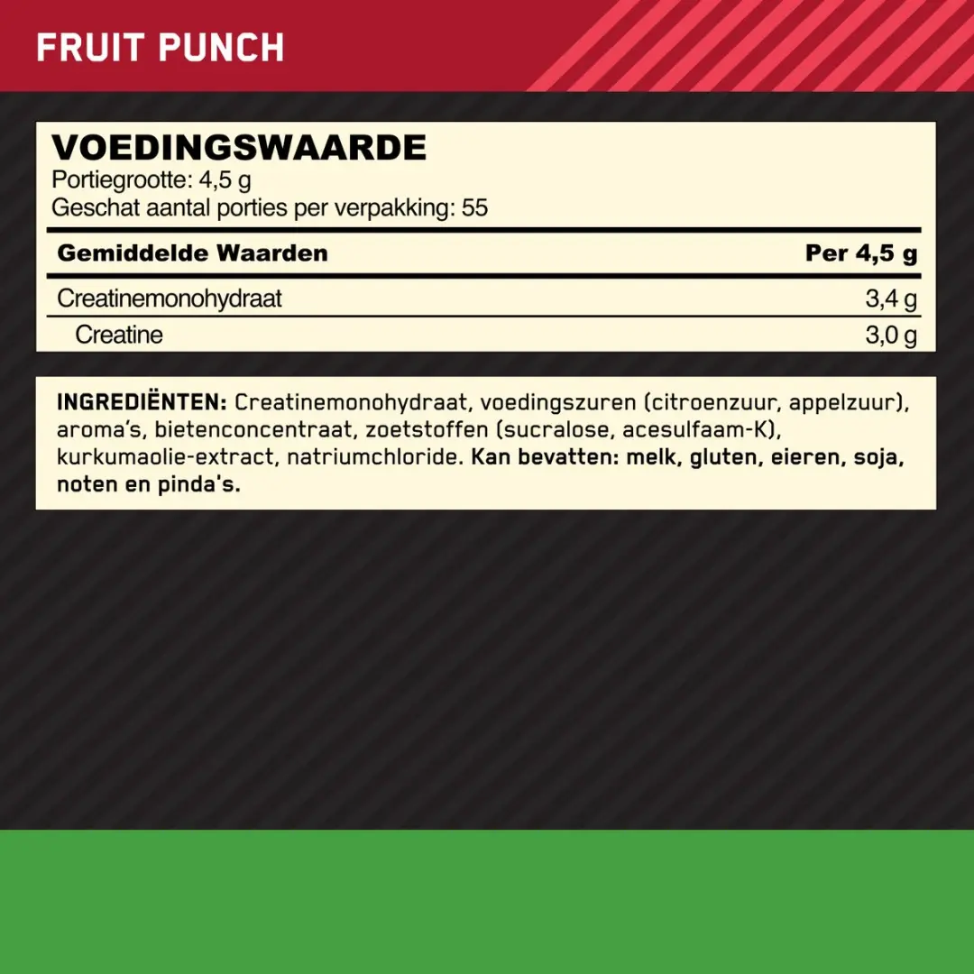 Optimum Nutrition Micronized Creatine Fruit Punch - 247g - afbeelding 6 van 6