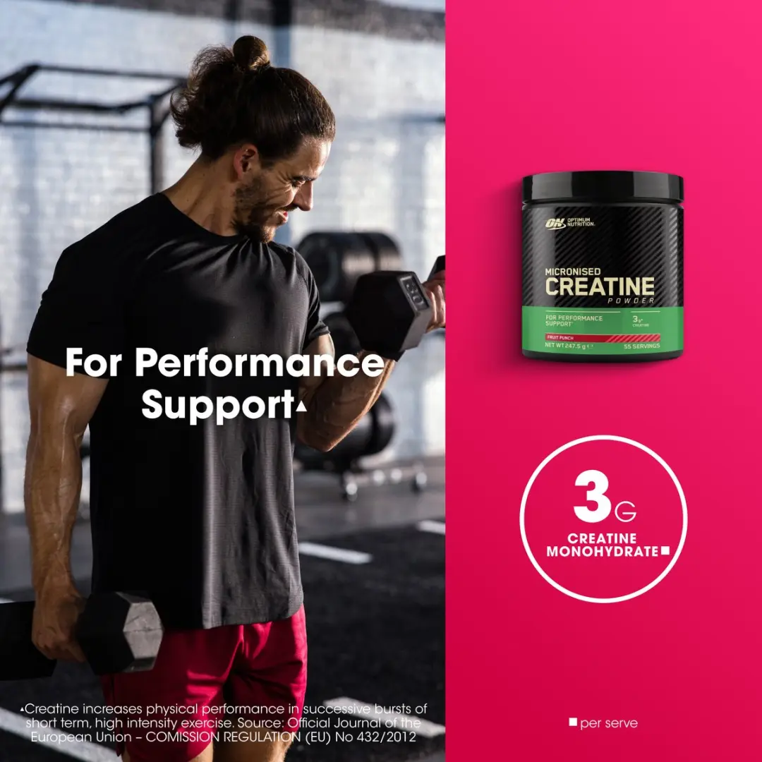 Optimum Nutrition Micronized Creatine Fruit Punch - 247g - afbeelding 3 van 6
