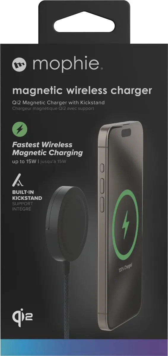 mophie Qi2 Draadloze Oplader 15W - Zwart - afbeelding 2 van 6