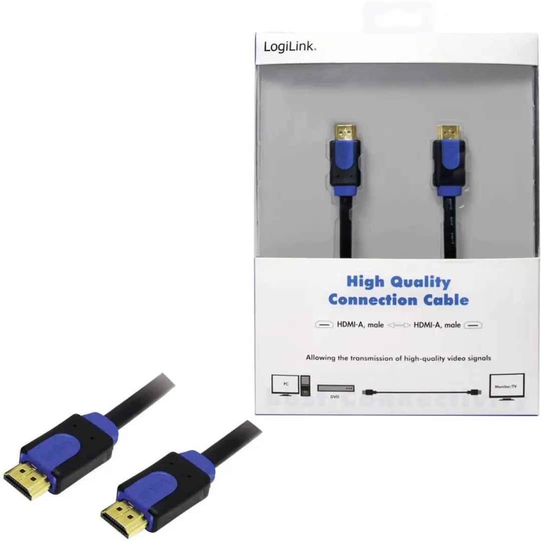 Logilink HDMI-Kabel CHB1110 10M - Zwart/Blauw