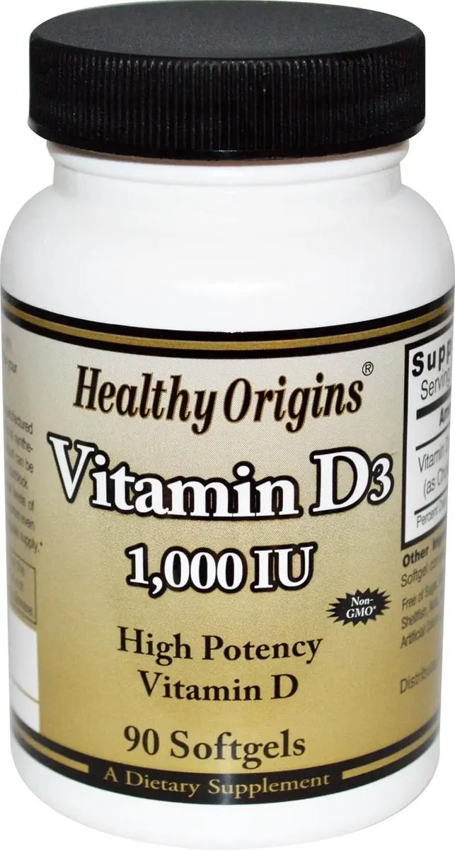 Healthy Origins, Vitamin D3, 1000 IU, 90 Softgels
