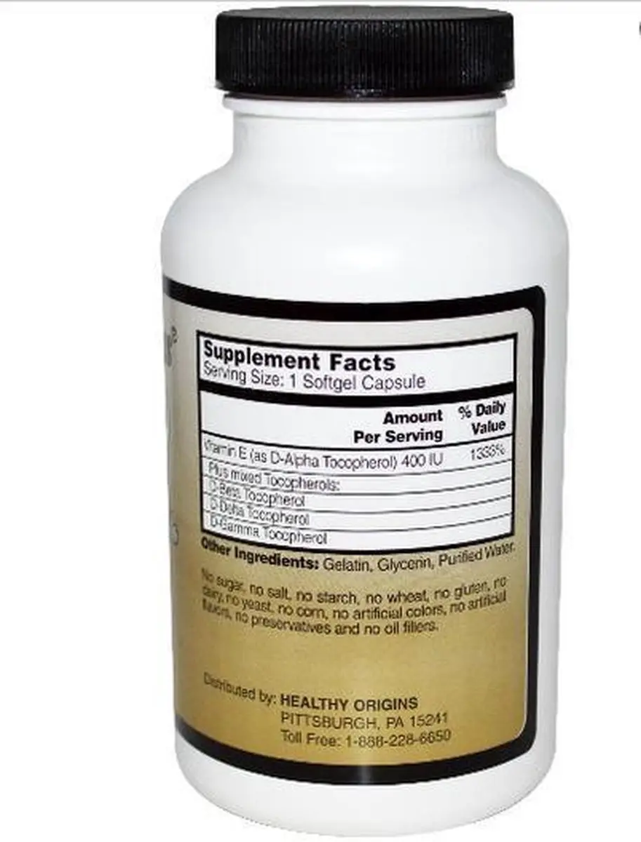 Healthy Origins Vitamine E-400 180 Softgel Capsules