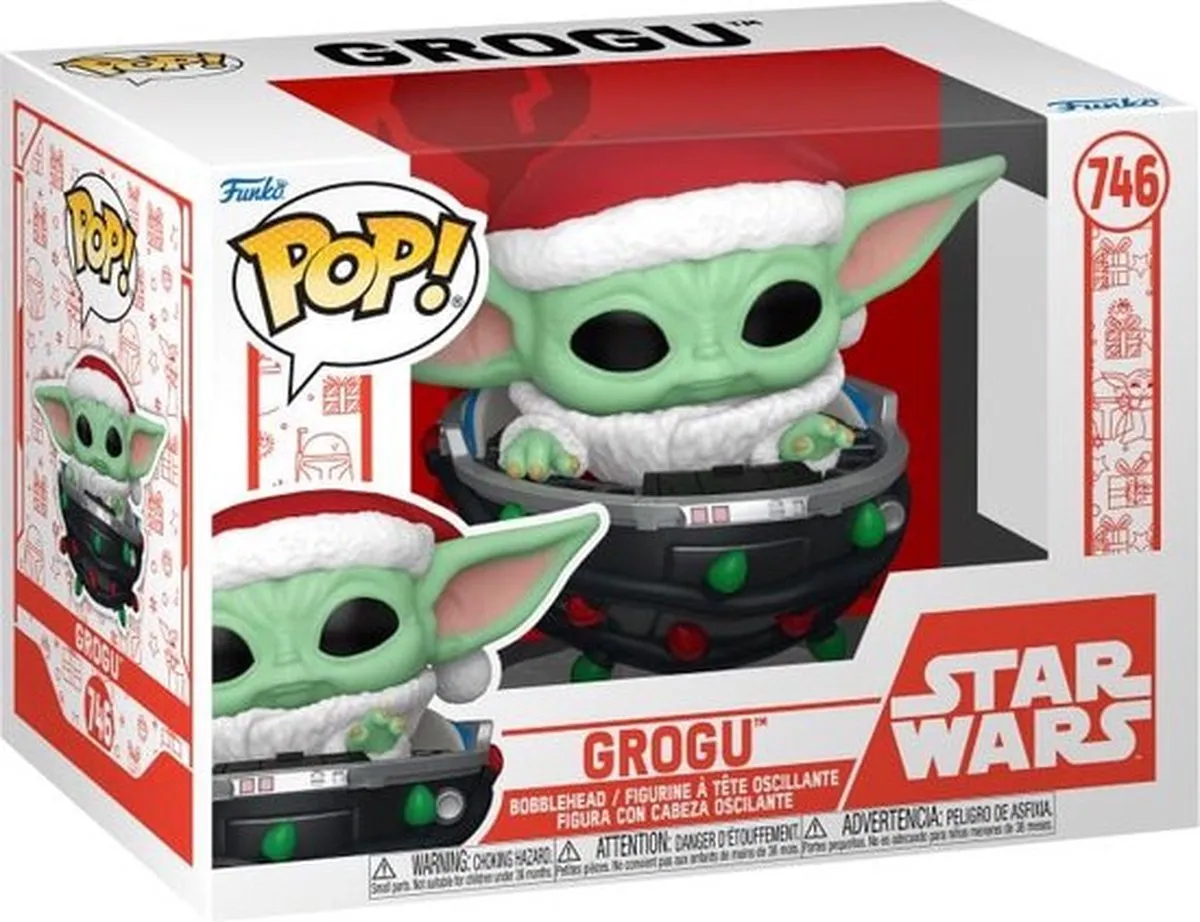 Funko Star Wars The Mandalorian Grogu Pram Holiday Pop! - 746