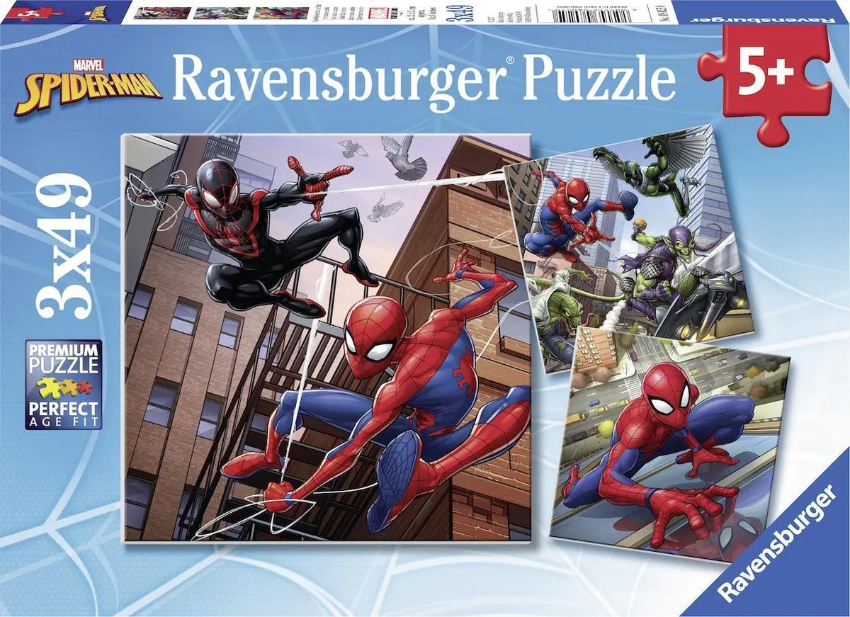 Ravensburger Spiderman In Actie Puzzel - 3x49 Stuks - Multicolor