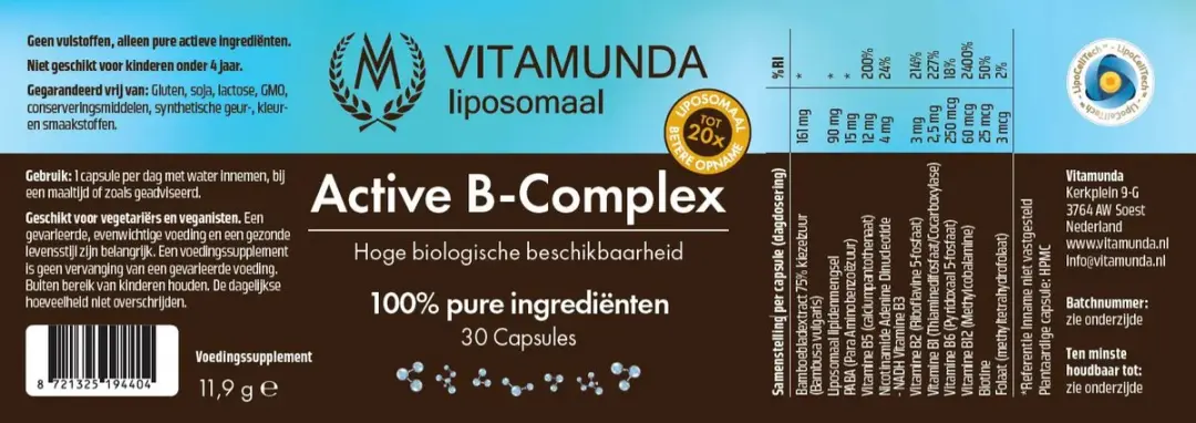 Vitamunda Liposomale Active B-complex 30 Capsules