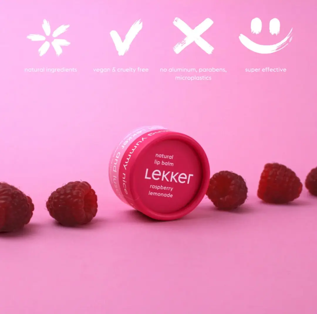 The Lekker Company Lippenbalsem Framboos & Citroen 8ml