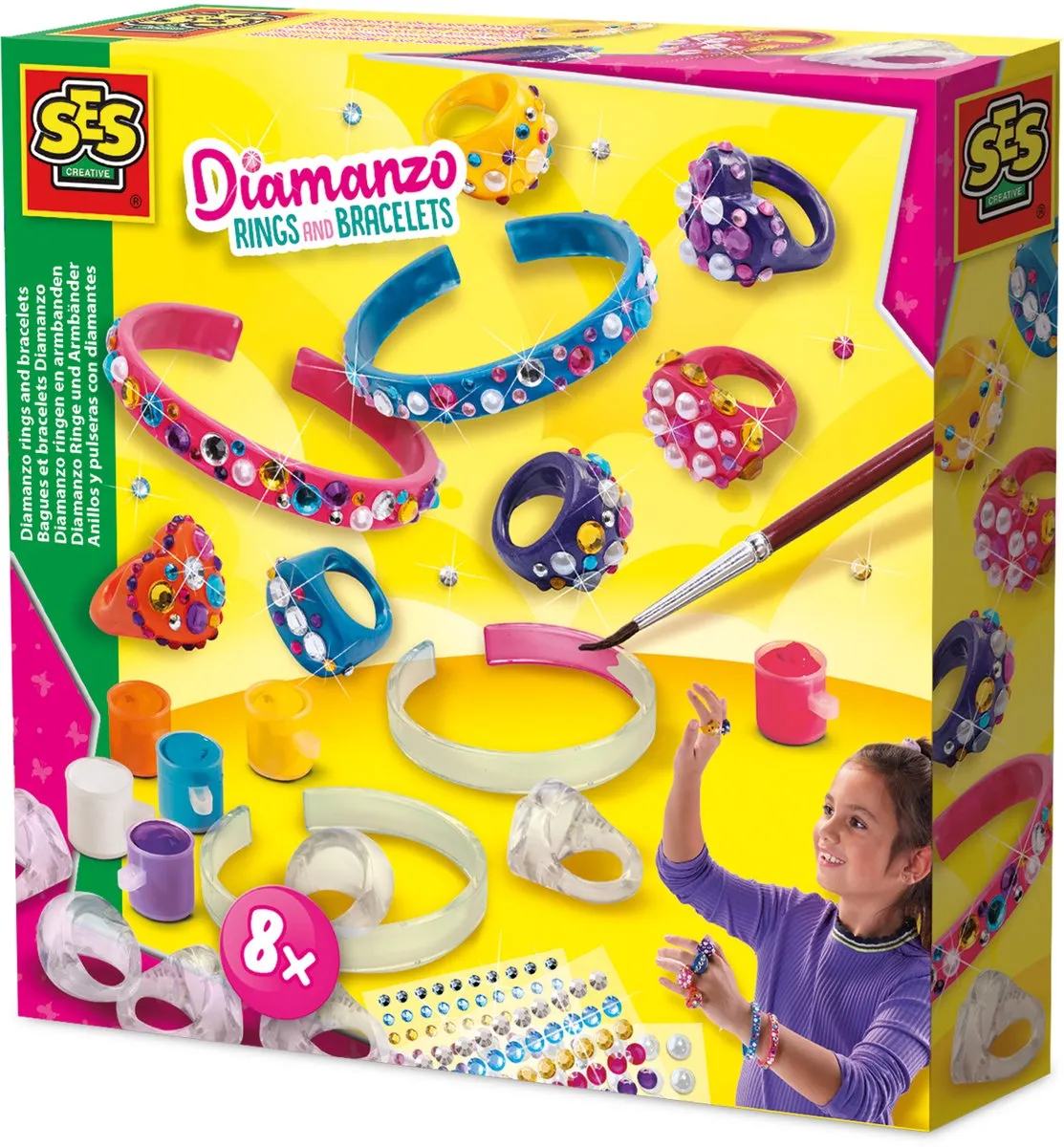 SES Creative Hobby Pink Diamanzo Ringen & Armbanden