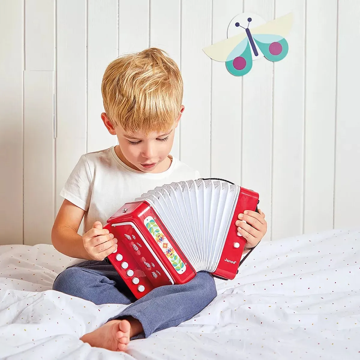 Janod Gioia Accordeon - 7 Toonsoorten - Rood