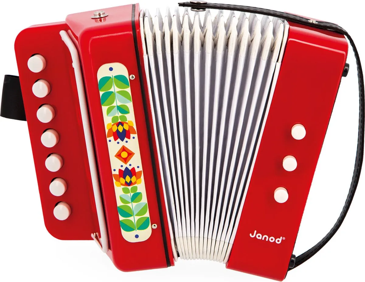 Janod Gioia Accordeon - 7 Toonsoorten - Rood - afbeelding 6 van 6
