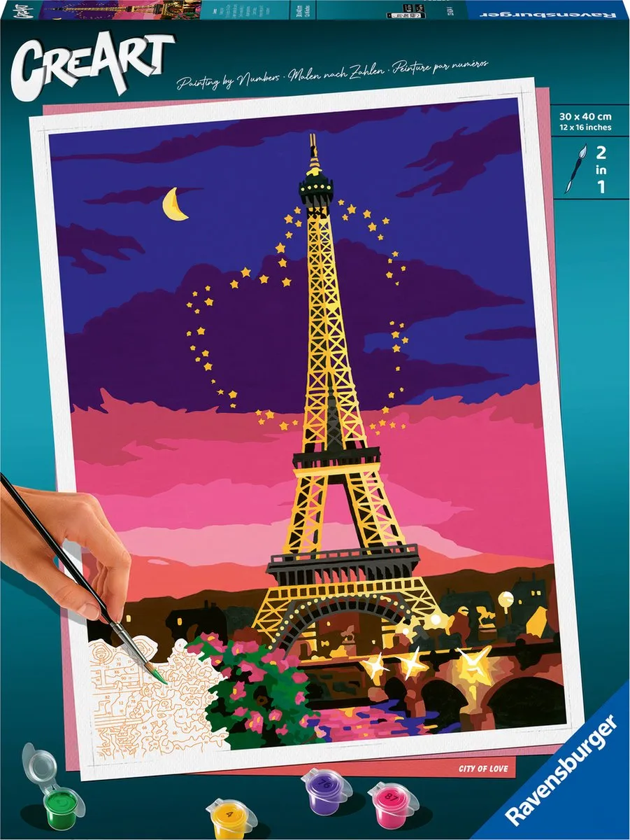 Ravensburger CreArt City of Love Schilderen op nummer - Multicolor - 15 Kleuren - afbeelding 6 van 6