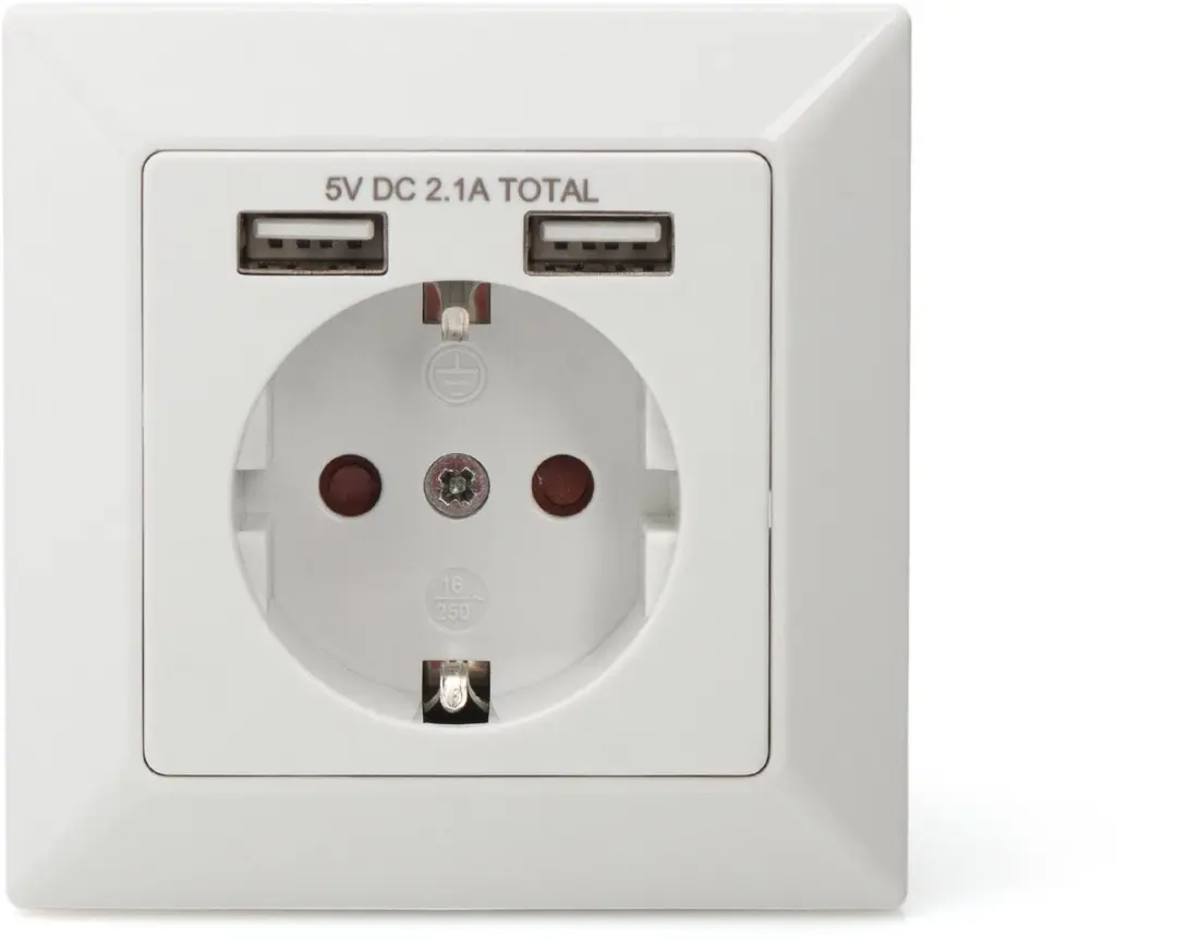 Digitus DA-70613 Stopcontact Onderbouw USB - Wit